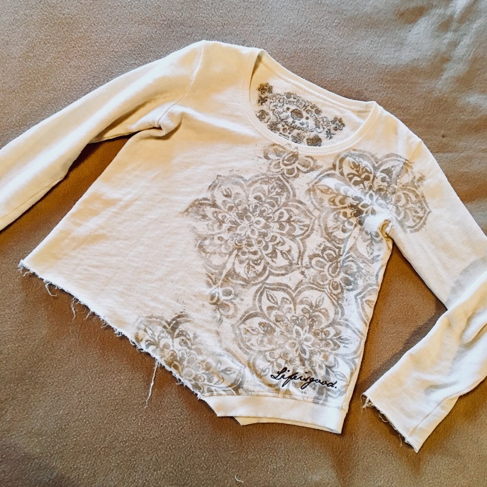 Soft Ivory Swingline Organic Asymmetrical Top